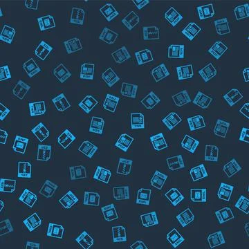 Set EML file document, PDF, PPT and ZIP on seamless pattern. Vector 스톡 일러스트