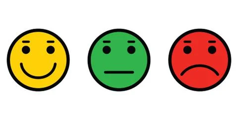 Set of emoji face icons. Vector Set of colour Emoticons. Sad and happy mood I Stock Illustration