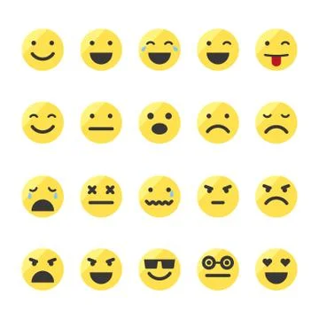 Set of emojis on isolated white background. Stock Illustration