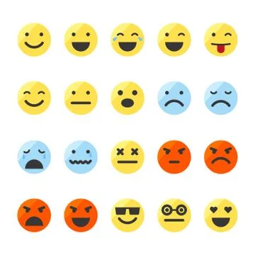 Set of emojis on isolated white background. Stock Illustration