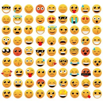 Set of emoticon vector isolated on white background. Emoji vector. Smile icon Stock Illustration