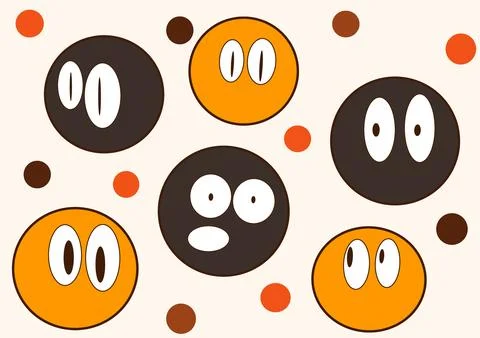 Set of emoticons, different emotions Stock Illustration