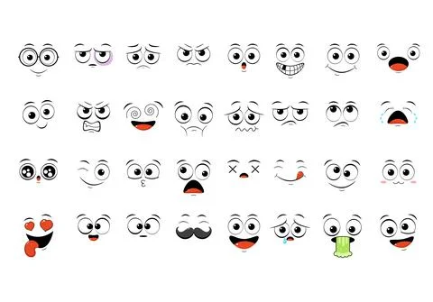 Set of emoticons with different mood Stock Illustration