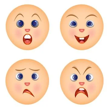Set emoticons feeling emotions. Vector emoticons. Stock Illustration