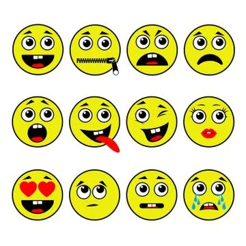 Set of emoticons Stock Illustration