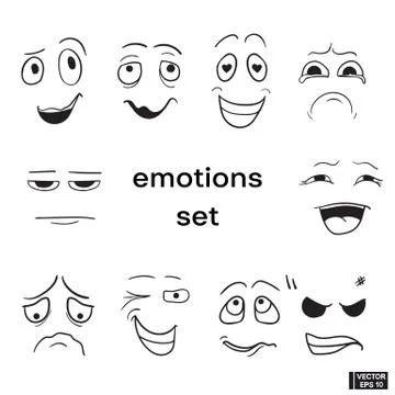 Set of emotions Stockillustratie