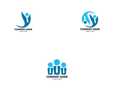 Set of Employee Logo Template Design Vector Stock Illustration
