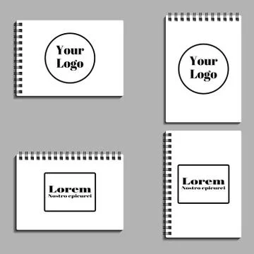 Set of empty blank spiral notebooks. Stock Illustration
