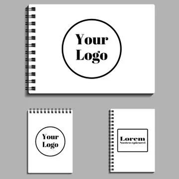 Set of empty blank spiral notebooks. Stock Illustration
