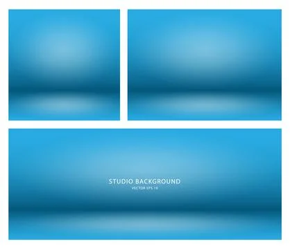 A set of empty blue backgrounds for presentations of cosmetic products for sale Stock Illustration