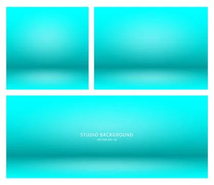A set of empty blue studio backgrounds. A collection of empty studio rooms for a Illustrazione stock