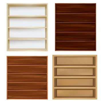Set empty bookshelf Stock Illustration