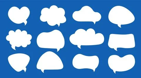 Set of empty cartoon speech bubbles in comic style isolated on white background 스톡 일러스트