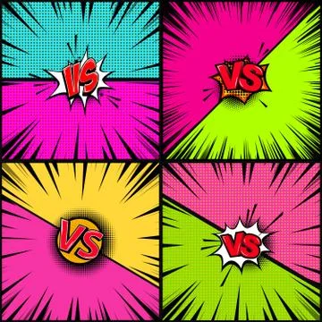 Set of empty comic book style background. Versus illustration. Design element Stock Illustration