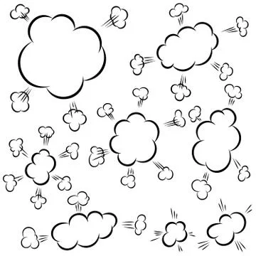 Set of empty comic speech bubbles. Design element for poster, card, banner, f Stock Illustration