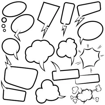Set of empty comic speech bubbles. Design element for poster, card, banner, f Stock-Illustration