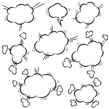 Set of empty comic speech bubbles. Design element for poster, card, banner, f Stock Illustration
