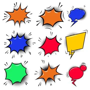 Set of empty comic style speech bubbles. Design element for poster, flyer, ba Stock-Illustration