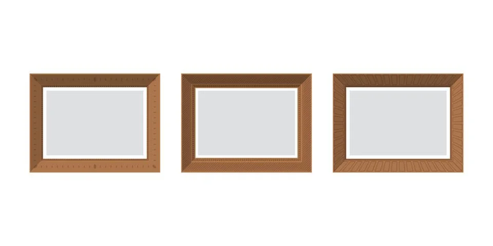 Set of empty frames. Isolated. Flat style. Stock Illustration