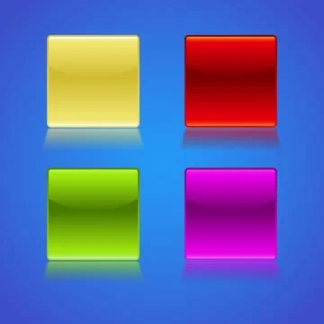 Set of empty glossy buttons - illustration Illustrazione stock