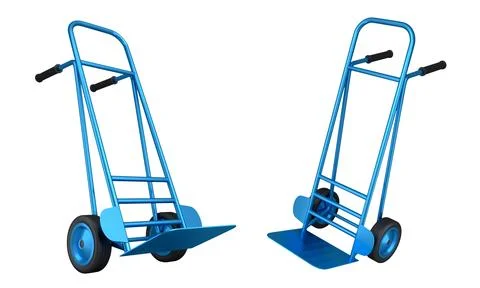 Set of Empty hand truck or dolly isolated on white background. 3d render of i 스톡 일러스트