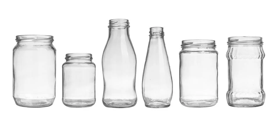 Set of empty jar isolated on white background Stock Photos