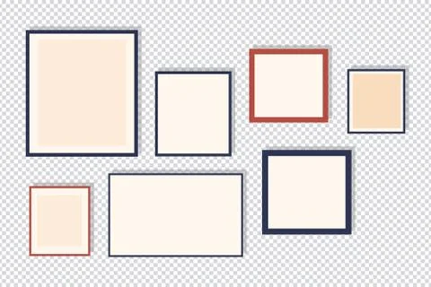 Set empty photo frame with shadows. Stock Vector illustration. Stockillustratie