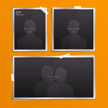 Set of empty photo frames. Illustrazione stock