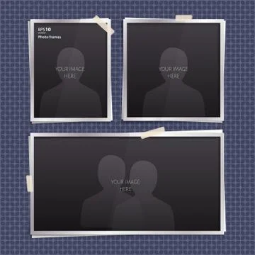 Set of empty photo frames. Illustrazione stock