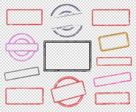 Set of empty rubber stamps Illustrazione stock