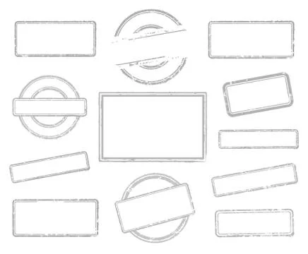 Set of empty rubber stamps Illustrazione stock