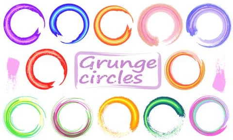 Set of empty scribble circles, vector design elements grunge template Illustrazione stock