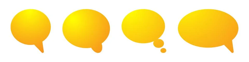 Set of empty sign speech bubble. Modern yellow sign vector illustration isolated Ilustración de archivo