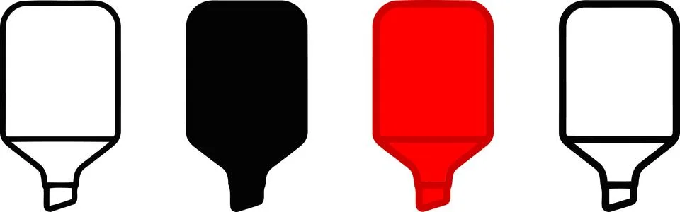 Set of Empty Speech Bubble Icons in Outline and Solid Styles イラスト素材