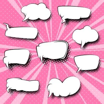 Set of Empty Speech Bubbles 스톡 일러스트