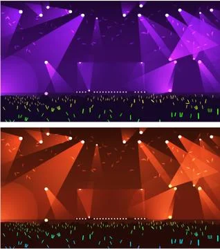 Set of empty stage Rock concert Stock Illustration