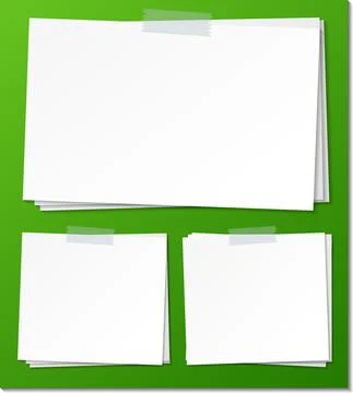 Set of empty sticky note paper template Stock Illustration