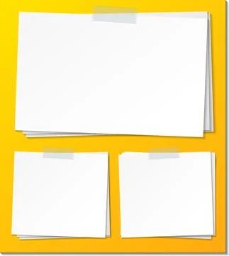 Set of empty sticky note paper template Stock Illustration