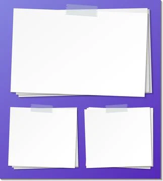 Set of empty sticky note paper template Stock Illustration