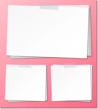 Set of empty sticky note paper template Stock Illustration