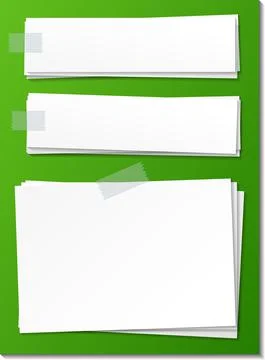 Set of empty sticky note paper template Stock Illustration