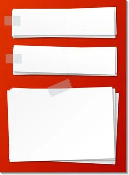 Set of empty sticky note paper template Stock Illustration