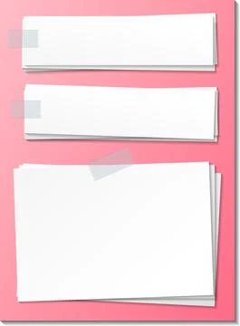 Set of empty sticky note paper template Stock Illustration