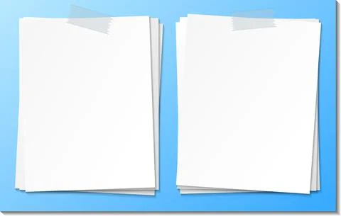 Set of empty sticky note paper template Stock Illustration