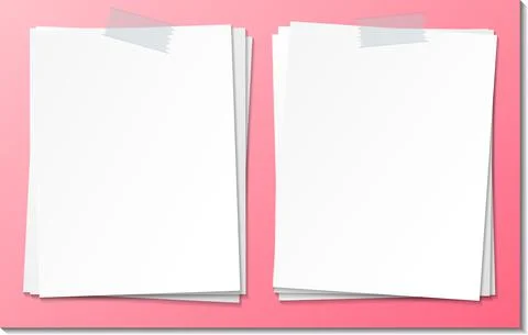 Set of empty sticky note paper template Stock Illustration