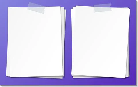 Set of empty sticky note paper template Stock Illustration
