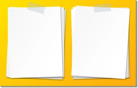 Set of empty sticky note paper template Stock Illustration