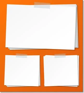 Set of empty sticky note paper template Stock Illustration
