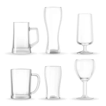 Set of empty transparent glasses Stock Illustration