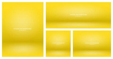 A set of empty yellow backgrounds for presentations of cosmetic products for Illustrazione stock